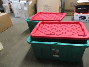 lot 127 image: 2 Plastic Storage Bins - one has a ...