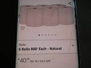 lot 181 image: 6 Rolls of Paper Towels...