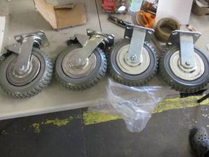 lot 237 image: 4 Wheels for a Heavy Duty Cart ret...