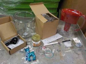 lot 35 image: Brita Pitcher, Glass Jar, Candle an...