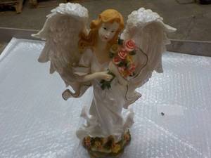 lot 48 image: 12 Angel and 2 Canvas Lighted Sayi...