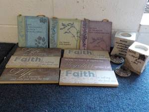 lot 57 image: Gift Shop Wall Hangings and Candles...