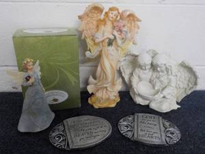 lot 63 image: Angels and Metal Hanging Signs...