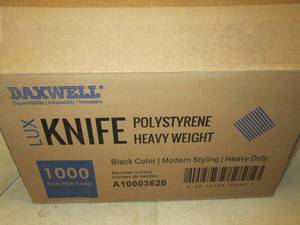 lot 9 image: case of black heavy weight knifes 1...