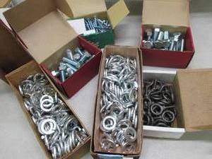 lot 122 image: 6 boxes of bolts, washers, and othe...