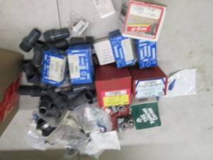 lot 130 image: box of screws, pvc connections meta...