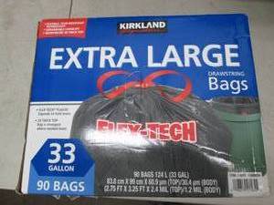 lot 221 image: exra large 33 gallon trash bags 90 ...