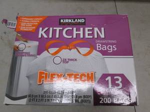 lot 223 image: kitchen 13 gallon garbage bags 200 ...