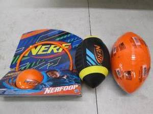 lot 288 image: 2 footballs and a nerf hoop ...