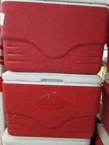 lot 353 image: 2 colman coolers used have writing ...