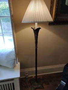 Brass Colored Floor Lamp with Shade