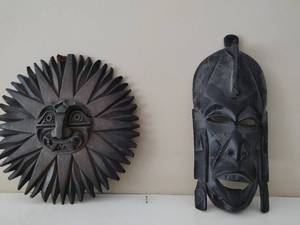 Two Hand Carved Wood Masks