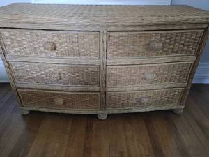 Wicker Six Drawer Dresser