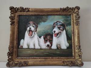 Framed Dog Painting