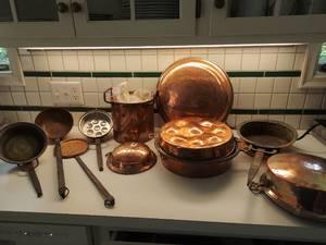 Collection of Copper Pots and Pans