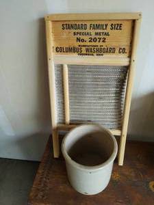 lot 144 image: Vintage Washboard and Crock