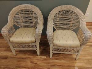 lot 45 image: Pair of Wicker Chairs