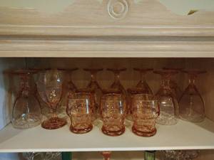 lot 51 image: Collection of Pink Depression Glass