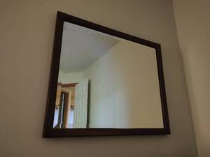 lot 66 image: Wood Framed Wall Mirror
