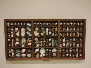 lot 69 image: Letterpress Tray and Antique Wood Dcor