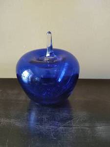 lot 30 image: Cobalt Blue Glass Apple