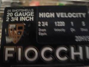 Fiocchi  20GA High Velocity 2 34 (5) Shot