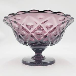 lot 46 image: VintageAntique AmethystPurple Pressed Glass Footed Candy Dish