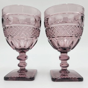 lot 47 image: 2 Vintage Lavender Water Goblets