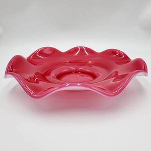 lot 53 image: Antique 1930s Fuchsia Fenton Hand-Painted Glass Plate