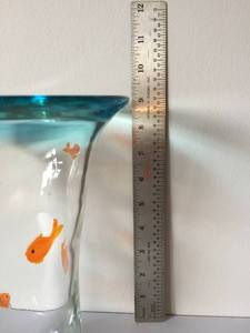 RARE, FANTASTIC &amp LARGE VINTAGE MURANO ART GLASS AQUARIUM GOLDFISH TRUMPET 9 VASE - GREAT CONDITION&nbsp