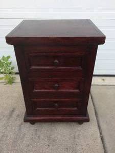 Vintage Rosewood 3 Drawer Accent Nightstand End Table - Good Vintage Sturdy Condition With Signs Of Wear