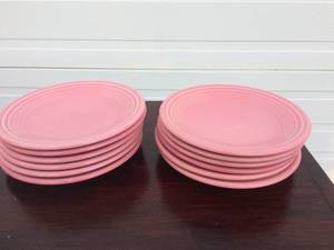 12 Vintage&nbspFiestaware Rose Pink Salad Plates Fiesta Retired 7 Diameter - Great Condition&nbspSome Scratches  Utensil Marks From Use. No Chips or Cracks.