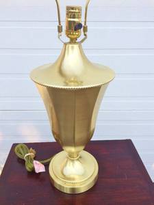 Beautiful Trophy Style Brushed Gold Brass Lamp - Great Condition