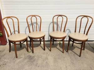 WOW 4 Authentic Highly Collectible Vintage Shelby Williams Bent Wood Chair - Great Condition For Age With Some Wear Hear &amp There - Once Chair Bent Hoop Has Come Loose &amp Needs To Be Reattached Otherwise All Are Sturdy