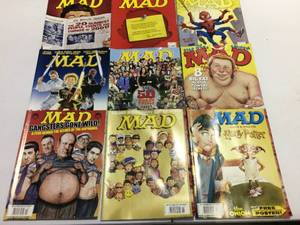 Lot Of 9 Vintage 2002 Monthly Mad Magazine Issues - Including Spoofs On The Sopranos Lord Of The Rings Spiderman Austin Powers Harry Potter &amp More - Great Condition