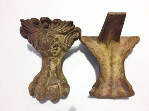Heavy Old Cast Iron Claw Feet Pair From Old Bath Tub
