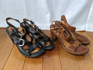 lot 205 image: Two Pairs Womens Size 7 Born Brand Sandals