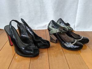 lot 215 image: 2 Pairs Bobbie-Blu Modern Pin-up Girl Style Womens Shoes size 6.5