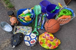 lot 376 image: Mixed Lot of Kids Gardening Tools, Toys, Sporting Equipment, & More