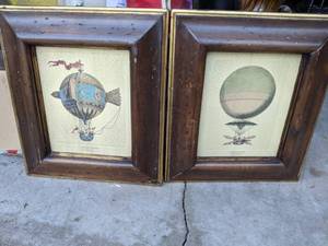 lot 378 image: Set of (2) La Mongolfiera Hot Air Balloon Art Work