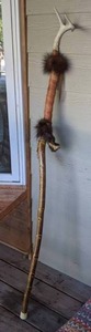 lot 370 image: Amazing Walking Stick with Antler on Top