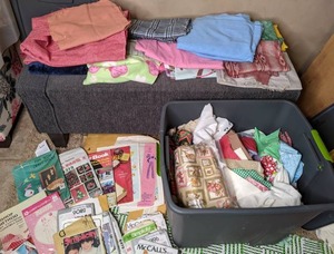 lot 226 image: Amazing Lot of Vintage Patterns & Fabric Patterns Pacifica, Marios Corner, McCalls, & More