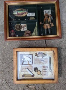 lot 361 image: Fishing Shadow Box Frame & Fishing Shadow Box Art