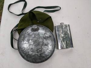 lot 255 image: Vintage Canteen & Birks English Pewter Flask