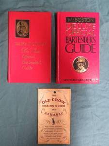 lot 40 image: 3 BARTENDERING BOOKS, MR. BOSTONS BARTENDERS GUIDE (NEW AND OLD EDITION) PLUS OLD CROW MIXING GUIDE