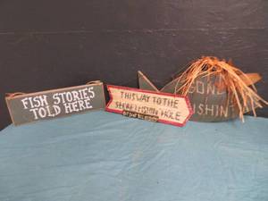 lot 54 image: FISHING SIGNS- DECOR