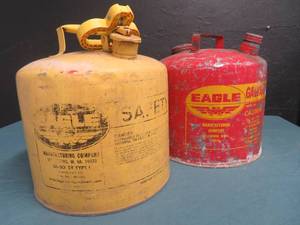 lot 78 image: 2 BIG VINTAGE EAGLE GAS CANS