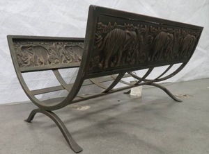 lot 92 image: ELEPHANT WALK LOG HOLDER WITH TAGS (PIER 1 IMPORTS)