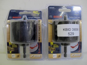 lot 529 image: Lot of 2 Bosch HCD250 Carbon Hole Saw Drill Bits - 2-12