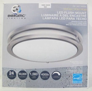 lot 522 image: Energetic Lighting 14-inch Double Ring LED Flush Mount Ceiling Light, 24w